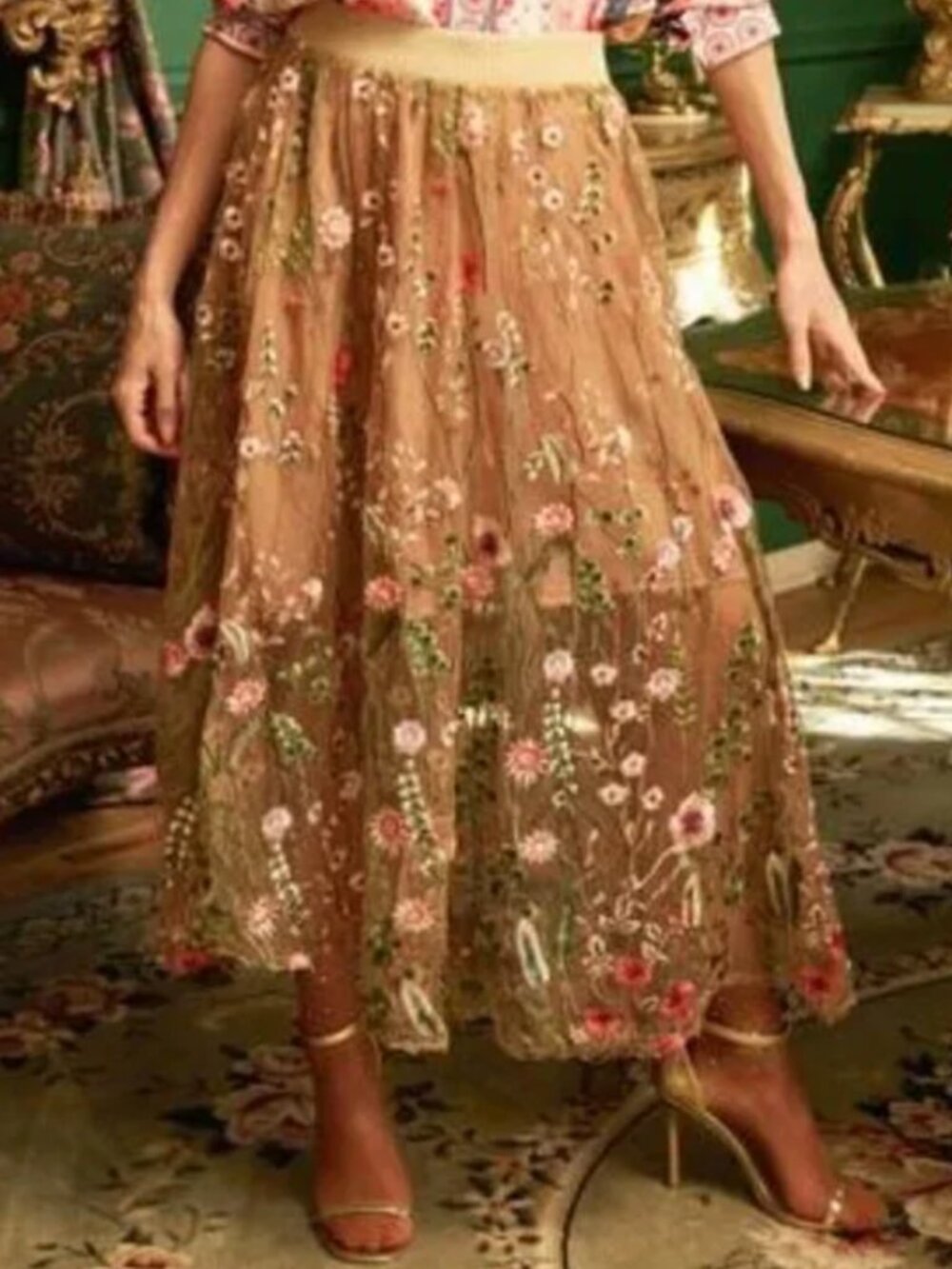 Aratta Burnt Copper Size XS Crafted Field Skirt EUC